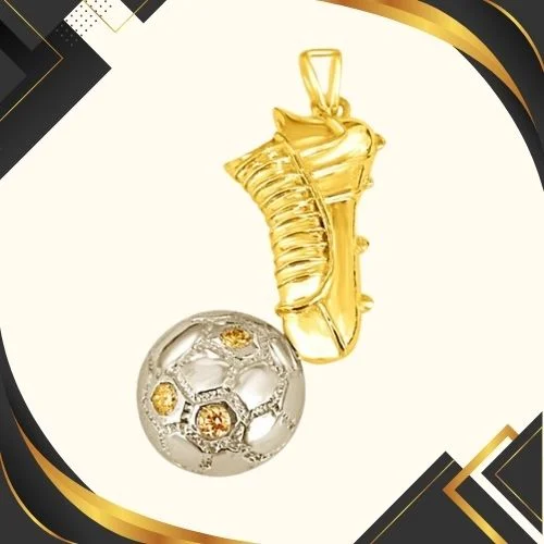 Touchdown Triumph: The Diamond-Encrusted Football Pendant (Football-1)
