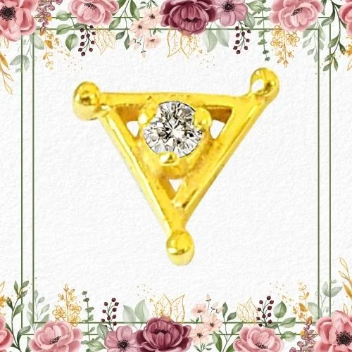 Triangle Shaped Real Diamond 18kt Yellow Gold Nosepin (NP15)