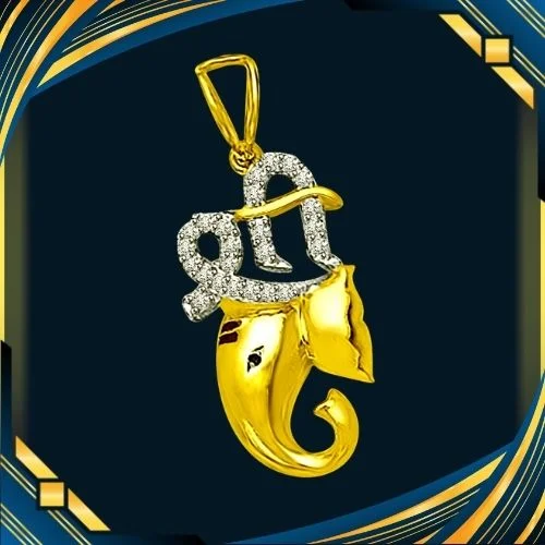 Ganesha - God of Creativity - Real Diamond Pendant (P1220)
