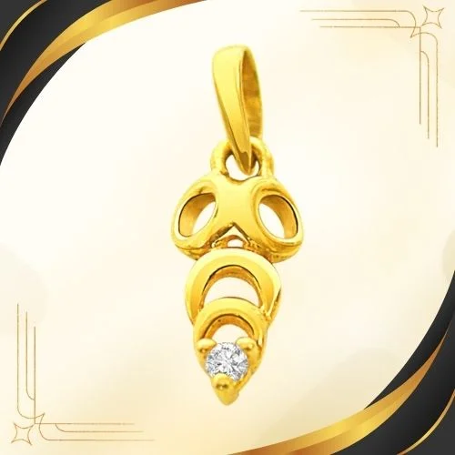 Bargain no More - Real Diamond & 18kt Yellow Gold Pendant (P165)