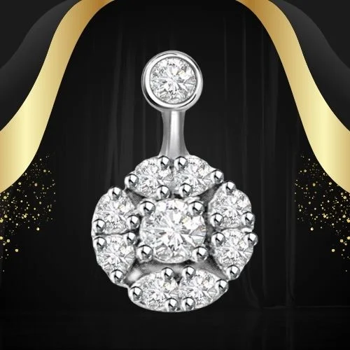 Nector of Flower 0.21cts Real Diamond White Gold Pendant (P321)