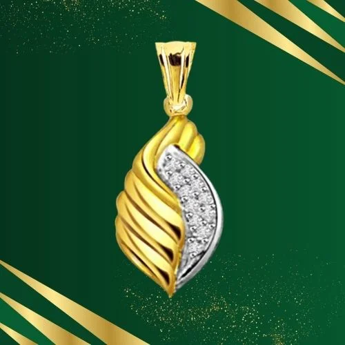 Sun n Moon Together 0.10cts Real Diamond Shell Pendant (P335)