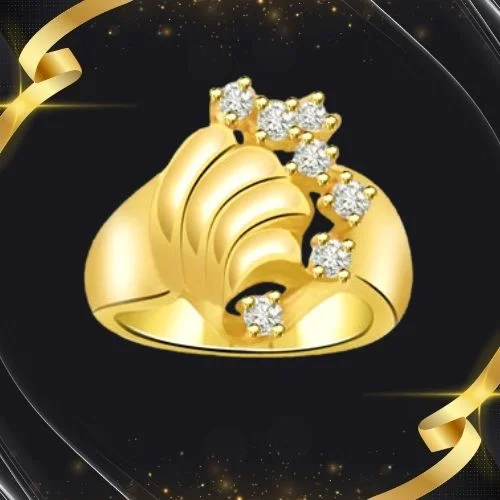 Ring of Deep Love - 0.21cts Fancy Real Diamond Ring in 18K Gold (SDR1328)