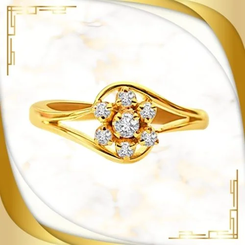 Wonderful Love Real Diamond Flower Shaped Ring (SDR22)