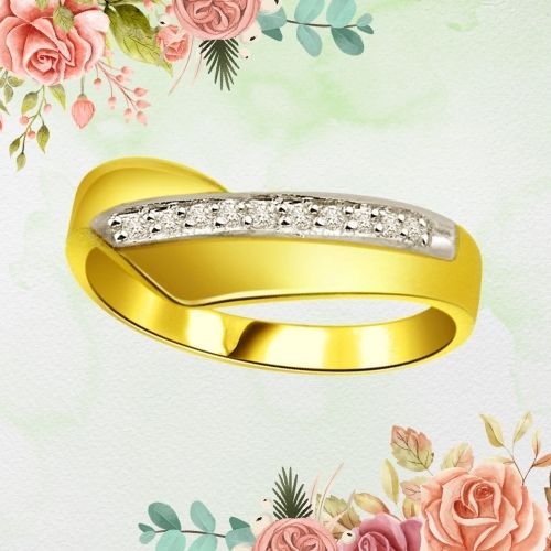 0.12cts Real Diamond Two Tone Ring (SDR395)