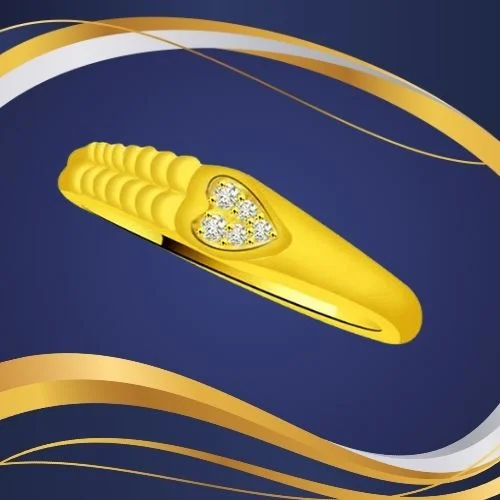 Real Diamond Heart Gold Ring (SDR933)