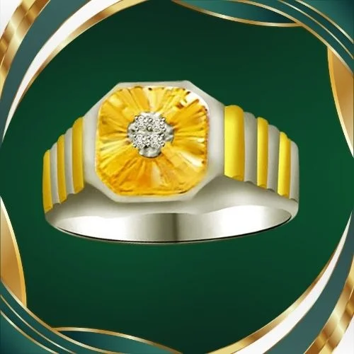 0.20cts Two Tone Solitaire Real Diamond Ring (SDR935)