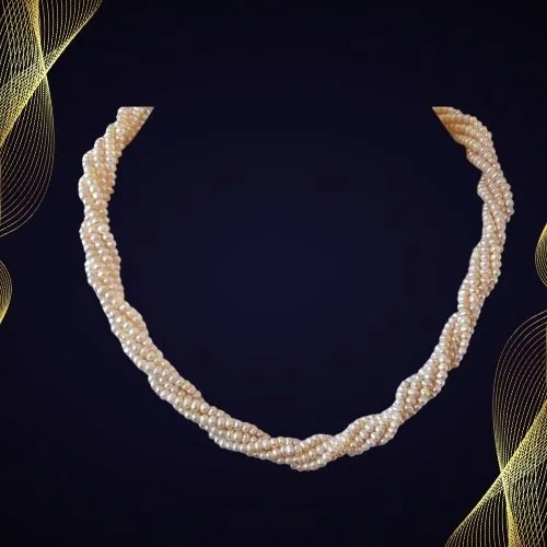 5 Line Twisted Pearl Necklace (SN709)