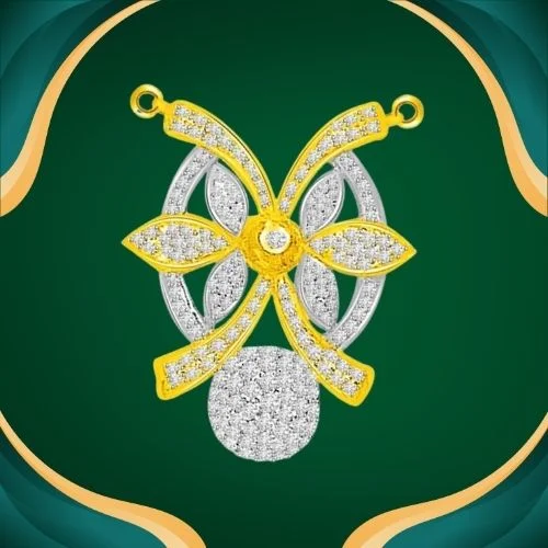 1.50cts Bow & Flower Chic Diamond Pendant Necklace (DN314)