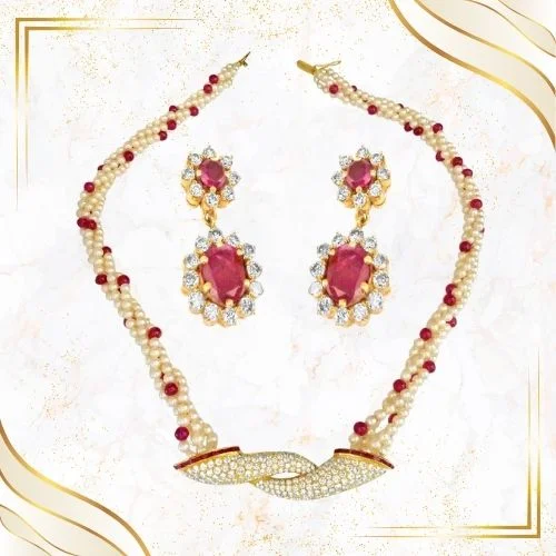 Diamond & Ruby Necklace Set (DS15)