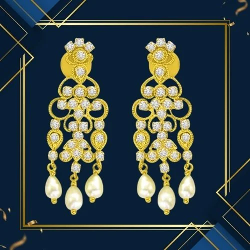 Triple Flower Diamond Dangler Earrings (ER11224)