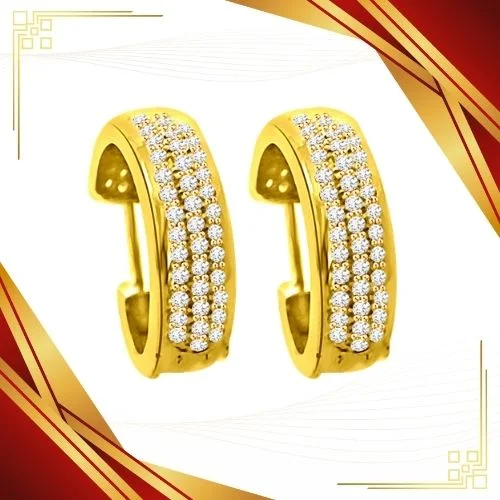 Bling Balis - Real Diamond & 18K Gold Hoop Earrings (ER12)