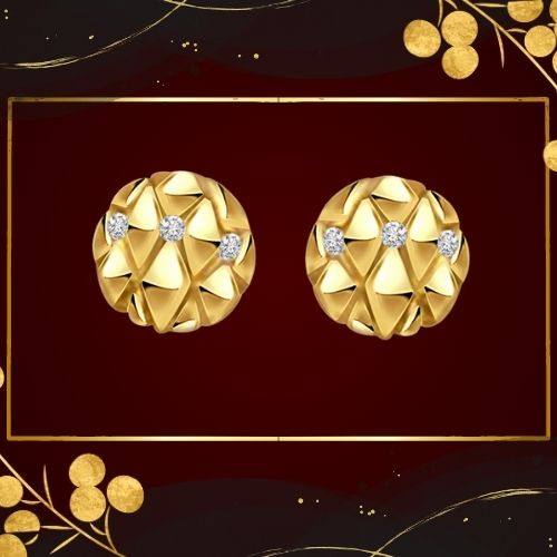 Charming Circles - Real Diamond Flower Shape Earrings (ER129)
