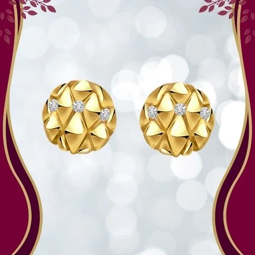 Charming Circles - Real Diamond Flower Shape Earrings (ER129)