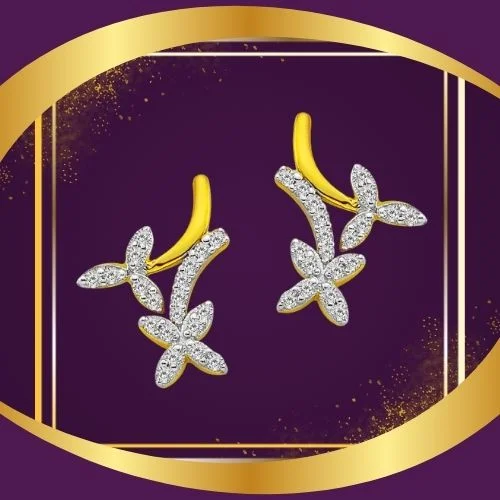 Hanging Flower Trendy 0.20ct Diamond Earring (ER202)