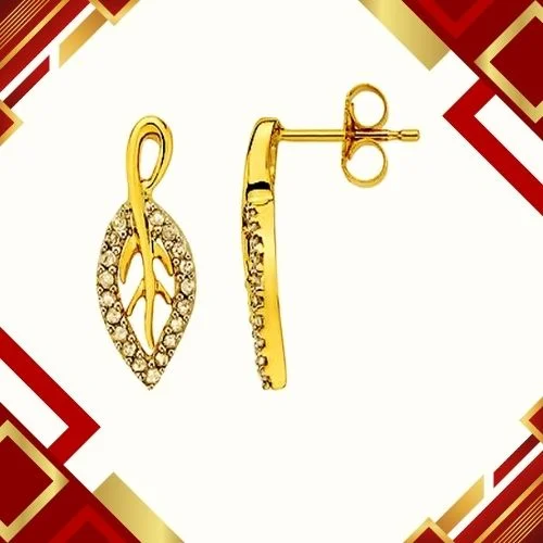 Flowery Dual Delights 0.20cts Diamond Fine Earrings (ER204)