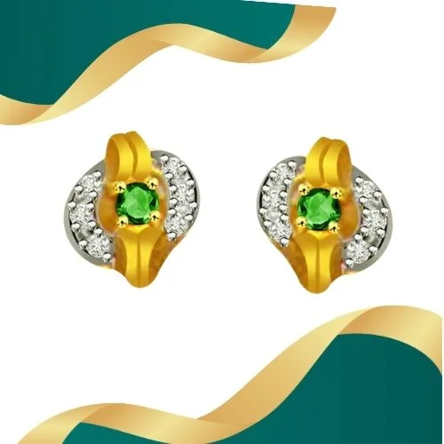 Fantastic Female Diamond & Emerald Earrings (ER263)
