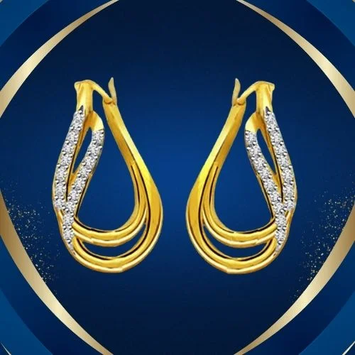 Golden Treasure 0.64cts Diamond & Gold Earrings (ER296)