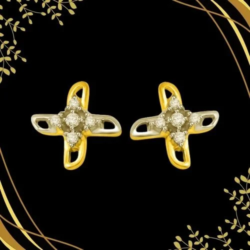 0.20 cts Two Tone Diamond Earrings (ER342)