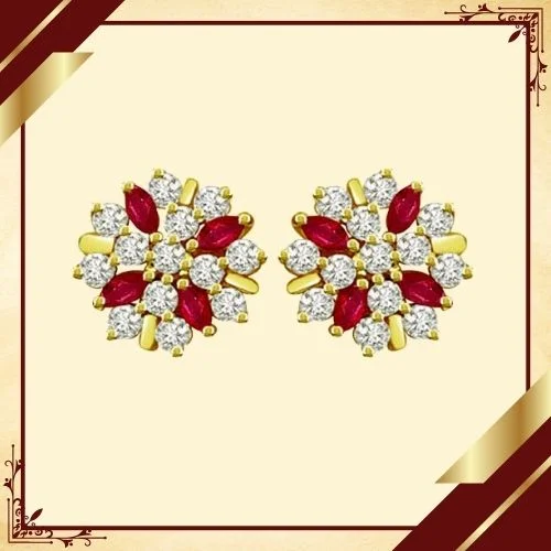 0.80 cts Diamond Ruby Earrings (ER376)