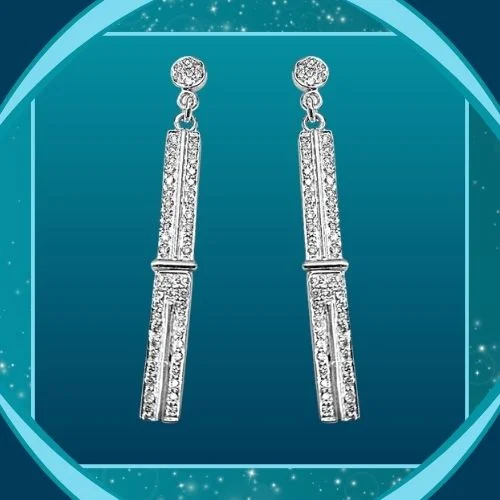 0.50 cts White Gold Hanging Diamond Earrings (ER388)