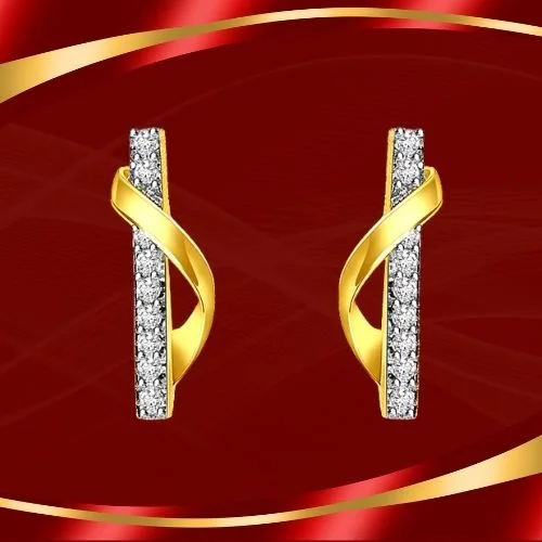 0.30 cts Trendy Diamond & 18k Gold Earrings (ER398)