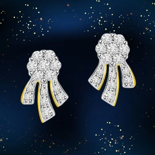 0.84 cts Flower Diamond & 18k Gold Earrings (ER414)
