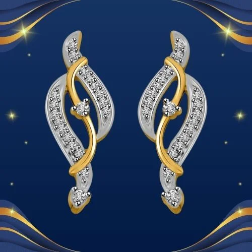 Music of Love Two Tone Gold & Diamond Earring for Her (ER425)