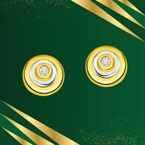 Circle of life - Real Diamond Two Tone Earrings (ER80)