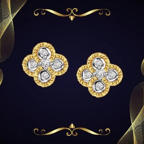 Easy Elegance - Real Diamond Flower Shape Earrings (ER97)