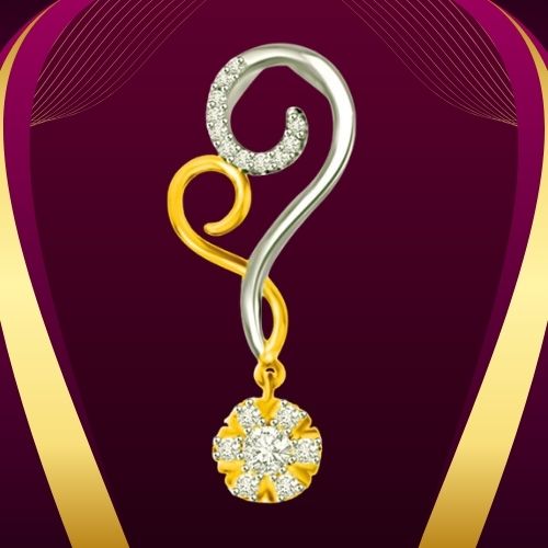 Love Circle 0.15cts Heart Shape Flower Real Diamond Pendant (P1014)