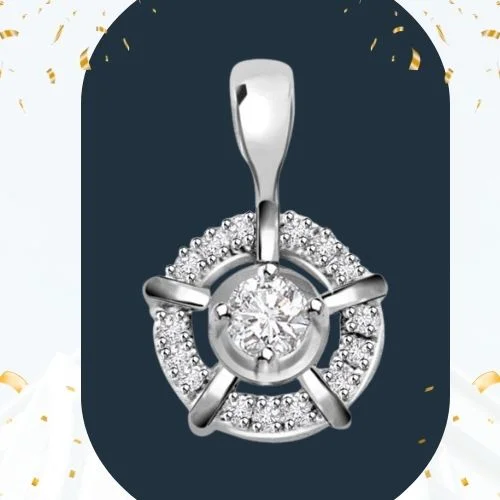 Bouquet of Whiteberry 0.20cts Real Diamond White Gold Pendant (P316)