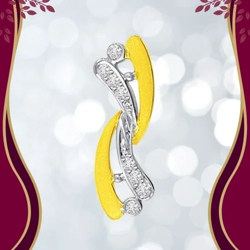 Lovers Special 0.12cts Real Diamond Two Tone Pendant (P450)
