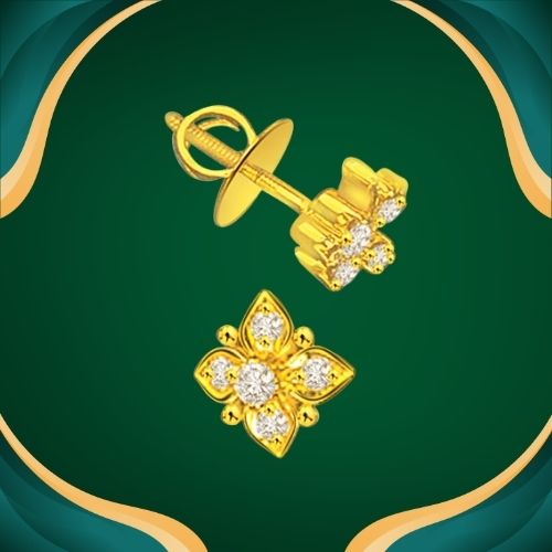 Bedazzled - Real Diamond Flower Shape Earring (S260)