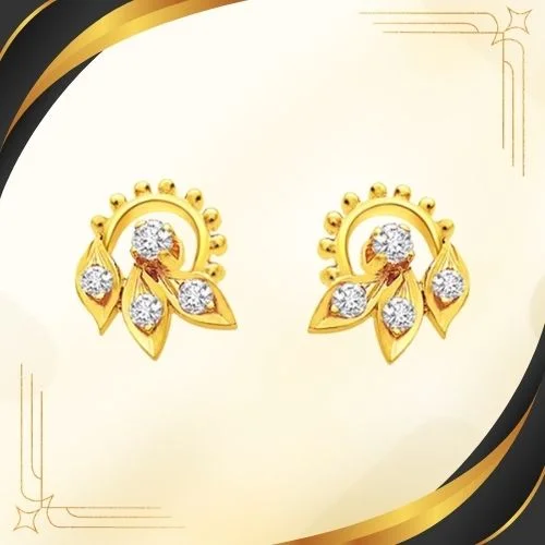 Lavish Leaf Diamond Earrings (S264)