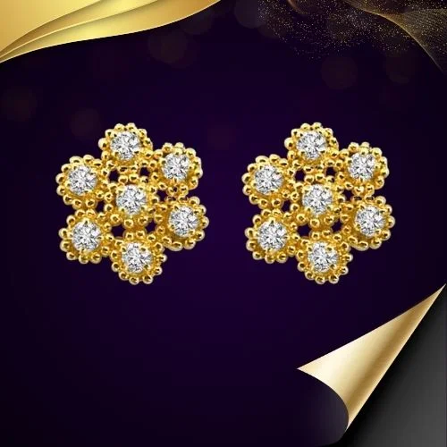 Elegant Diamond 18K Gold Kudajodi Earrings (S288)