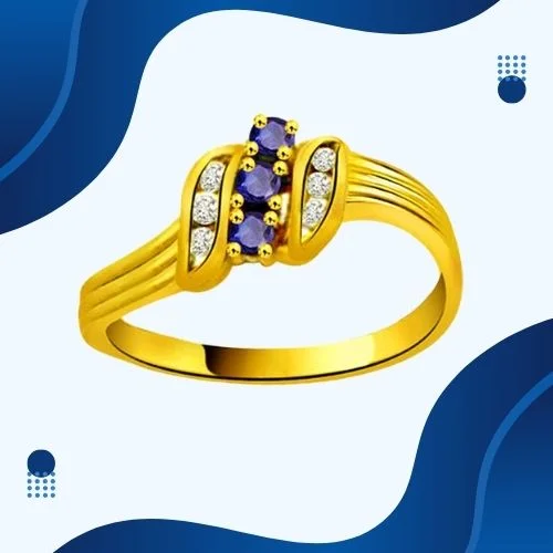 Masculine Charm - Real Diamond & Blue Sapphire Ring (SDR1131)