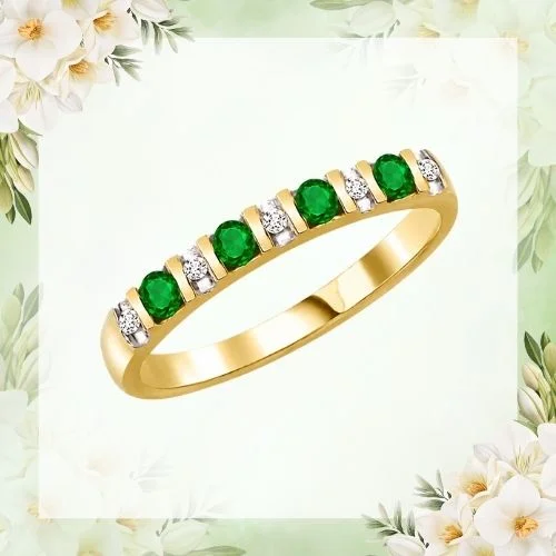 0.20cts Real Diamond & Emerald Ring (SDR1205)