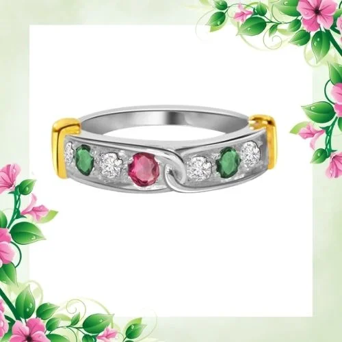 Colors of Love - Real Gemstone & Diamond Ring (SDR133)