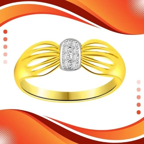 Two-Tone Real Diamond Gold Ring (SDR467)
