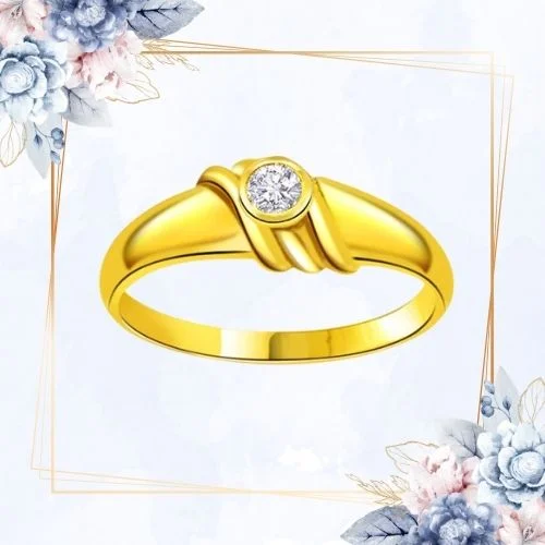 Real Diamond Solitaire Gold Ring (SDR471)