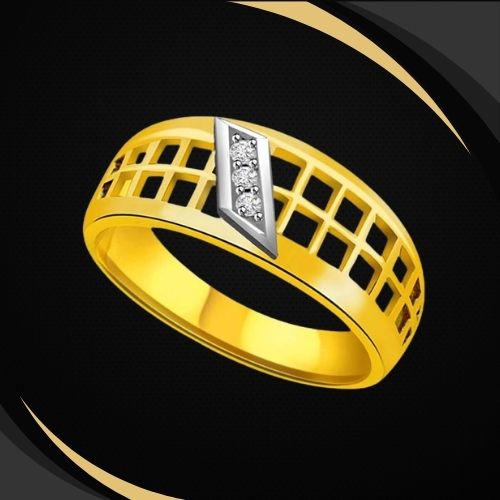 Two-Tone Real Diamond Gold Ring (SDR526)