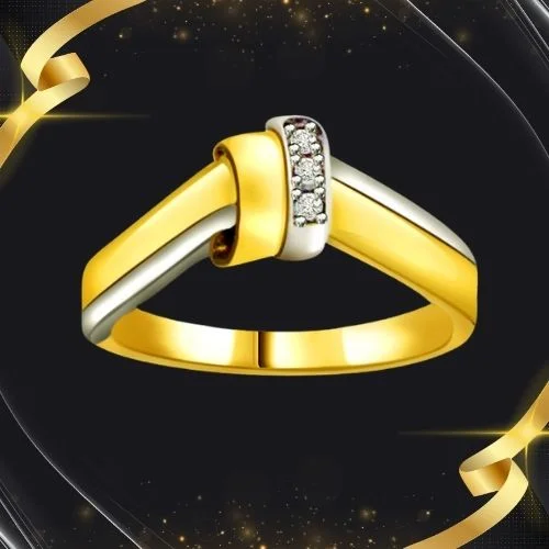 Two-Tone Real Diamond Gold Ring (SDR554)
