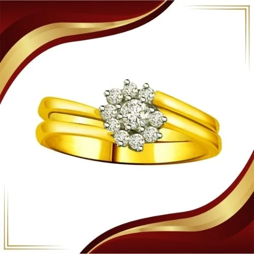 Flower Shape Real Diamond Ring (SDR887)