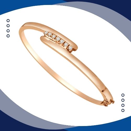 0.21 cts Real Diamond & Rose Plated 925 Sterling Silver Bracelet for you Love (SLBR7)