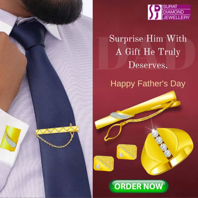 🎉 "This Father's Day, Make Dad's Style Dazzle with Diamonds from Surat Diamond!" 💎✨

Turn heads this Father's Day with Suratdiamond.com! Let's say goodbye to the old ties and socks and say hello to a style that radiates love and luxury.

Imagine dad stepping into the room, all eyes drawn to his Gold and Diamond Studded Ring, a symbol of your love and appreciation that shines bright. Or see him adjusting his diamond-studded tiepin, a wink in the mirror reminding him he's your MVP. And don't forget our Diamond and Silver Sports Pendants, perfect for cricket or football fan dads.

Our pieces aren't just accessories; they are timeless keepsakes as radiant and resilient as your father's unwavering love.

This Father's Day, give your hero the Surat Diamond surprise. Click the link below, choose a gift that will make his day shine, and let him know he's not just a dad, he's a diamond. 💪💎

A short video montage showcasing various men of different ages and lifestyles wearing Surat Diamond pieces. The clip ends with a child gifting a Surat Diamond piece to their father, encapsulating the emotional depth of the product.

Men and women aged 20-50 with interests in lifestyle, fashion, and jewelry, located globally. An emphasis on those who value quality, luxury items, and cherish family moments. They value thoughtful, personalized gifts and appreciate fine craftsmanship. They often celebrate special occasions with high-quality gifts that tell a story.

"Surprise your dad with the shine of Surat Diamond. Click on https://www.suratdiamond.com/menscollection.aspx  and let's make this Father's Day unforgettable!"