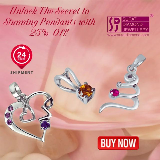 🌟 Elevate Your Style with 25% Off on Stunning SDP Pendants! 🌟

Transform your look with our exquisite SDP Pendants, now at an irresistible 25% discount! At Surat Diamond, we believe that beauty should never wait. That's why we're thrilled to offer you a limited-time exclusive opportunity.

Discover a world of elegance and sophistication as you explore our stunning collection of SDP Pendants. Each pendant is a reflection of your unique style, adding a touch of grace and charm to your every outfit.

✨ Why Choose SDP Pendants? ✨

🌸 Embrace the enchanting allure of amethyst with our "Flower Amethyst Sterling Silver Pendant." Its delicate floral design will elevate your style effortlessly.

💎 Dive into the serene blue world of topaz with our "Trendy Blue Topaz Silver Pendant." Its modern design sets you apart with grace.

☀️ Radiate warmth and positivity with the golden hues of citrine. Our "Golden Yellow Citrine Silver Pendant" is a symbol of sunshine and joy.

👑 Embrace the charm of amethyst with our "Amethyst Beautifully Silver Pendant." It's an embodiment of elegance and grace.

✨ Discover the magic of blue topaz with our "Shining Magic Blue Topaz Silver Pendant." Its brilliance lights up any occasion.

💖 Take a stroll down memory lane with our "Memory Lane Real Diamond Pendants." Each piece is a treasure trove of precious moments.

Don't miss this limited-time offer to own these exquisite pieces that not only enhance your style but also hold sentimental value. Whether you're treating yourself or surprising a loved one, our SDP Pendants are the perfect choice.

🛒 Shop Now and Elevate Your Style! 🛒

But hurry, this offer is valid for a limited time, and our stock of these stunning pendants is flying off the shelves. You deserve to shine, and we're here to make it happen.

Choose elegance. Choose sophistication. Choose SDP Pendants. 

Click on : https://www.suratdiamond.com/24-hour-shipment/SilverDiamondPendants.aspx